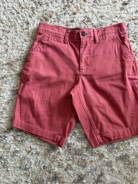 Soma Men's Salmon Red Flat-Front Chino Shorts